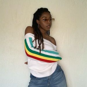 Rainbow Sleeve Sweater 🌈 | White